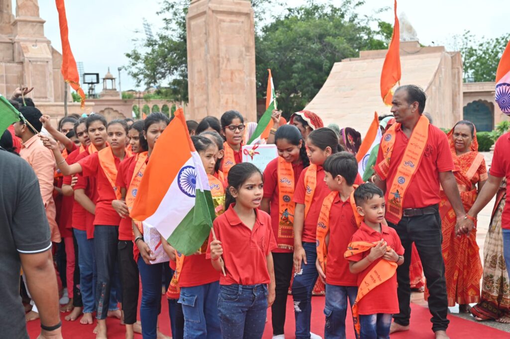 श्री शक्तिपीठ जामडोली की "राष्ट्रीय रक्षा बंधन यात्रा 2024" देशभक्ति के भाव के साथ रवाना