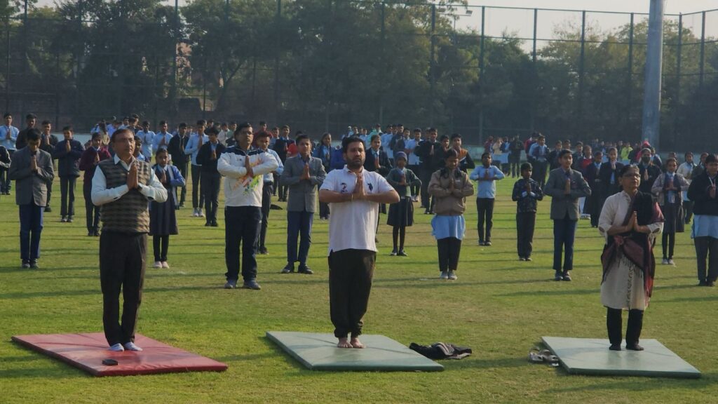 सूर्य सप्तमी पर क्रीड़ा भारती का सामूहिक सूर्य नमस्कार कार्यक्रम